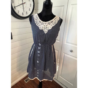 American Rag Navy Polka Dot Dress